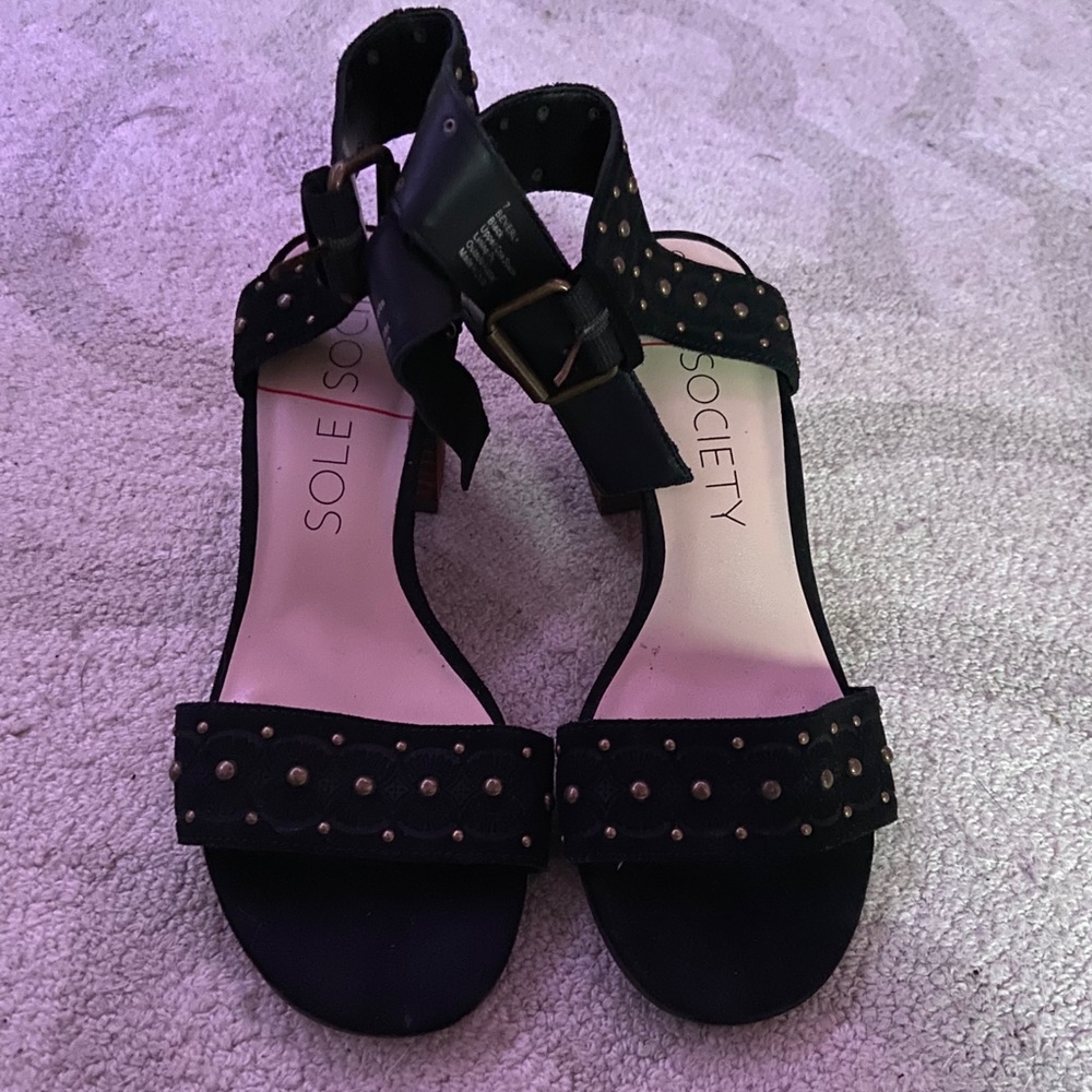 Sole Society Black Suede Pumps